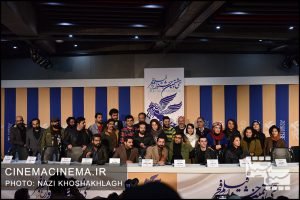 نشست خبری عوامل فیلم بی صدا حلزون در سی و هشتمین جشنواره فیلم فجر