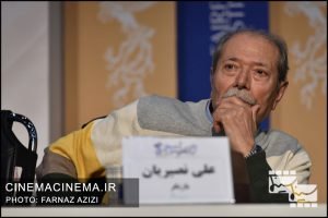علی نصیریان در نشست خبری فیلم «خورشید» در دهمین روز سی و هشتمین جشنواره فیلم فجر