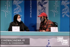از راست امیر نوروزی و رویا افشار در نشست خبری فیلم مامان در سی و نهمین جشنواره فیلم فجر