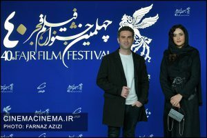 از راست پریناز ایزدیار و هوتن شکیبا در فتوکال فیلم سینمایی ملاقات خصوصی در چهلمین جشنواره فیلم فجر