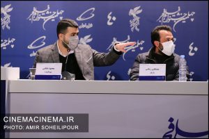 از راست مصطفی زمانی و محمود بابایی در نشست خبری فیلم بدون قرار قبلی در هشتمین روز چهلمین جشنواره فیلم فجر