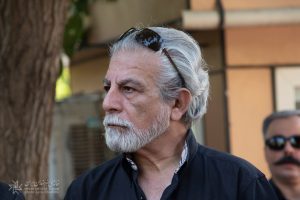 منوچهر شهسواری رییس خانه سینمای ایران در مراسم تشییع پیکر «بابک برزویه»